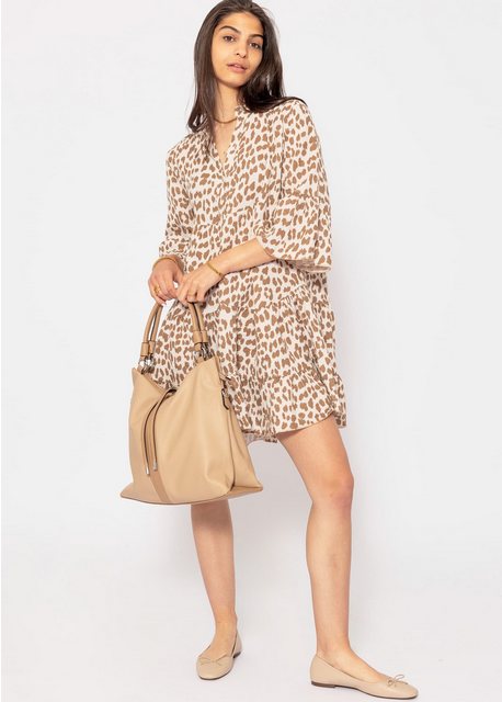 SASSYCLASSY Sommerkleid Minikleid aus Musselin mit Leo-Print Kurzes Kleid a günstig online kaufen
