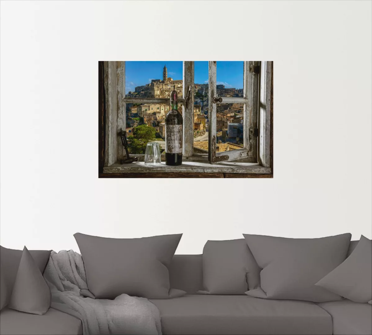 Artland Wandbild "Blick aus dem Fenster Matera, Italien", Fenster & Türen, günstig online kaufen