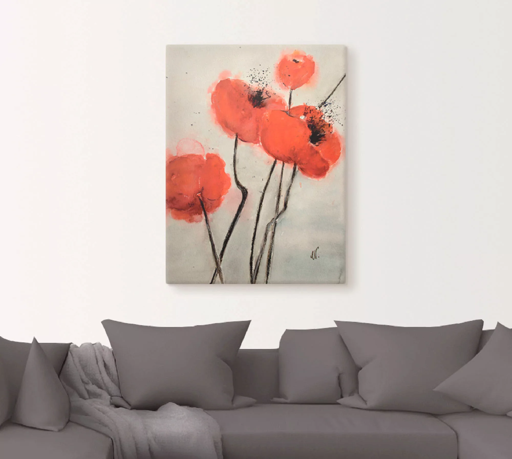 Artland Wandbild "Roter Mohn", Blumen, (1 St.), als Leinwandbild, Poster in günstig online kaufen
