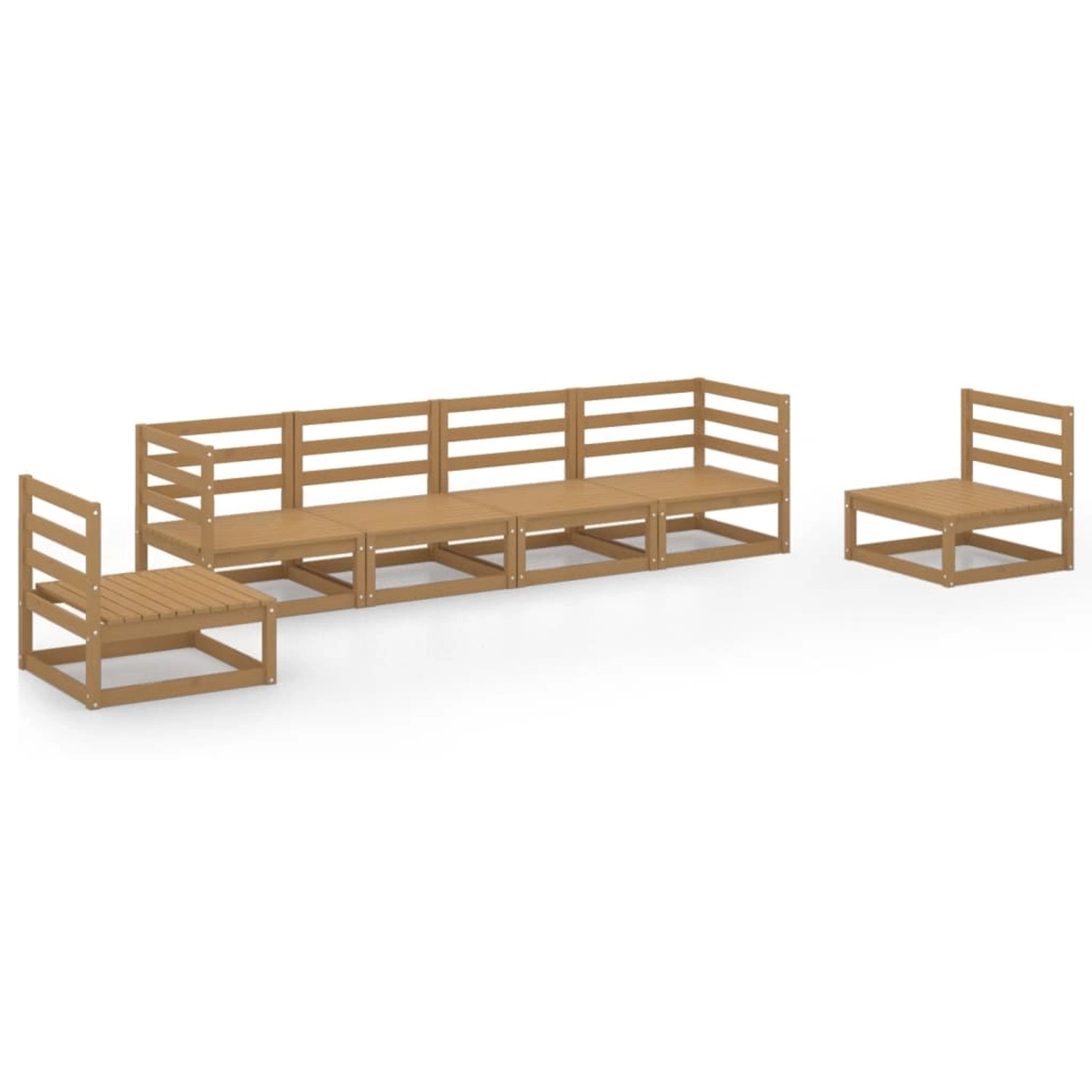 vidaXL 6-tlg Garten-Lounge-Set Honigbraun Massivholz Kiefer Modell 11 günstig online kaufen