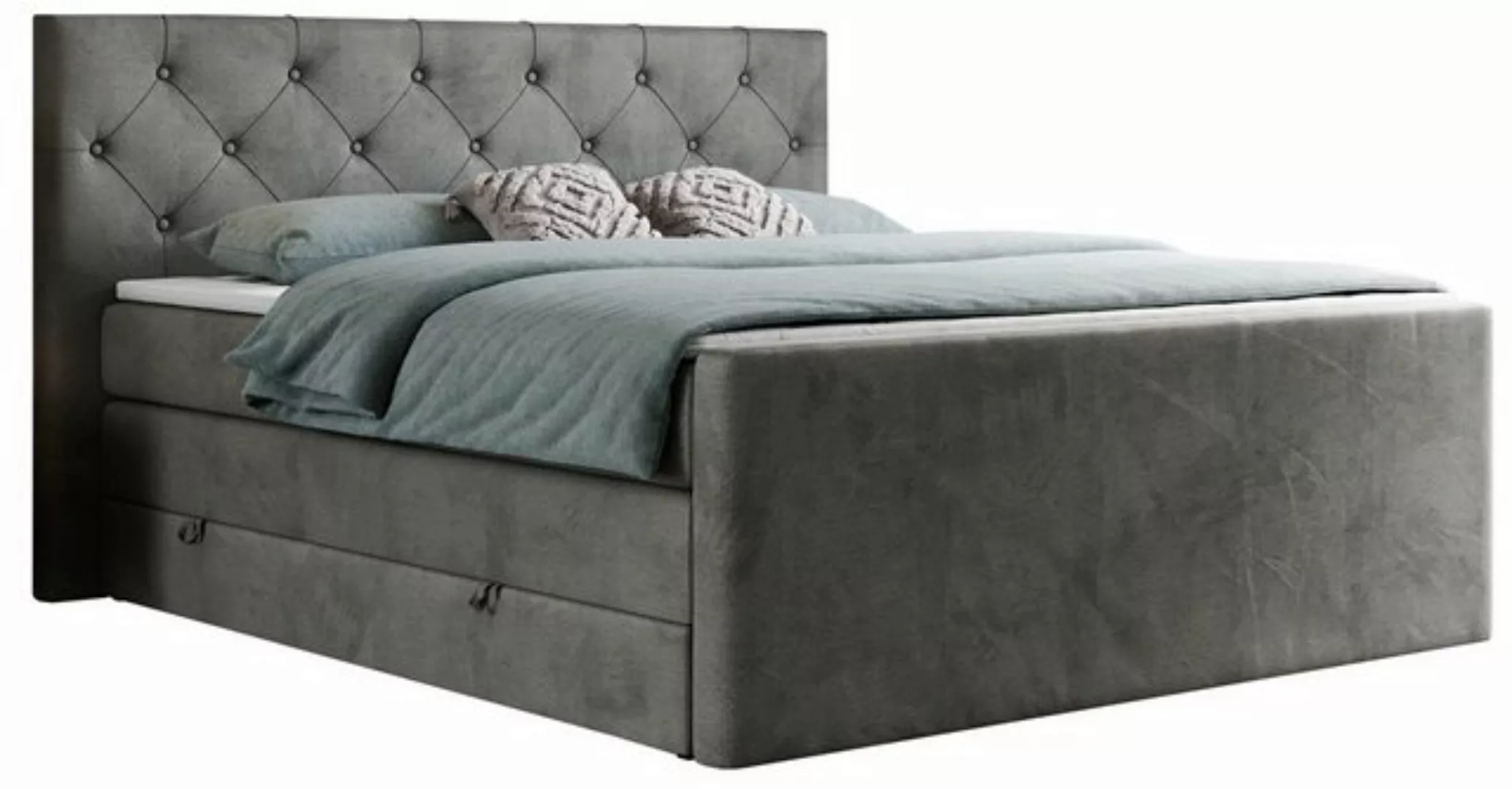 MKS MÖBEL Boxspringbett KING VELEN, Doppelbett mit Multipocket-Matratze, Po günstig online kaufen