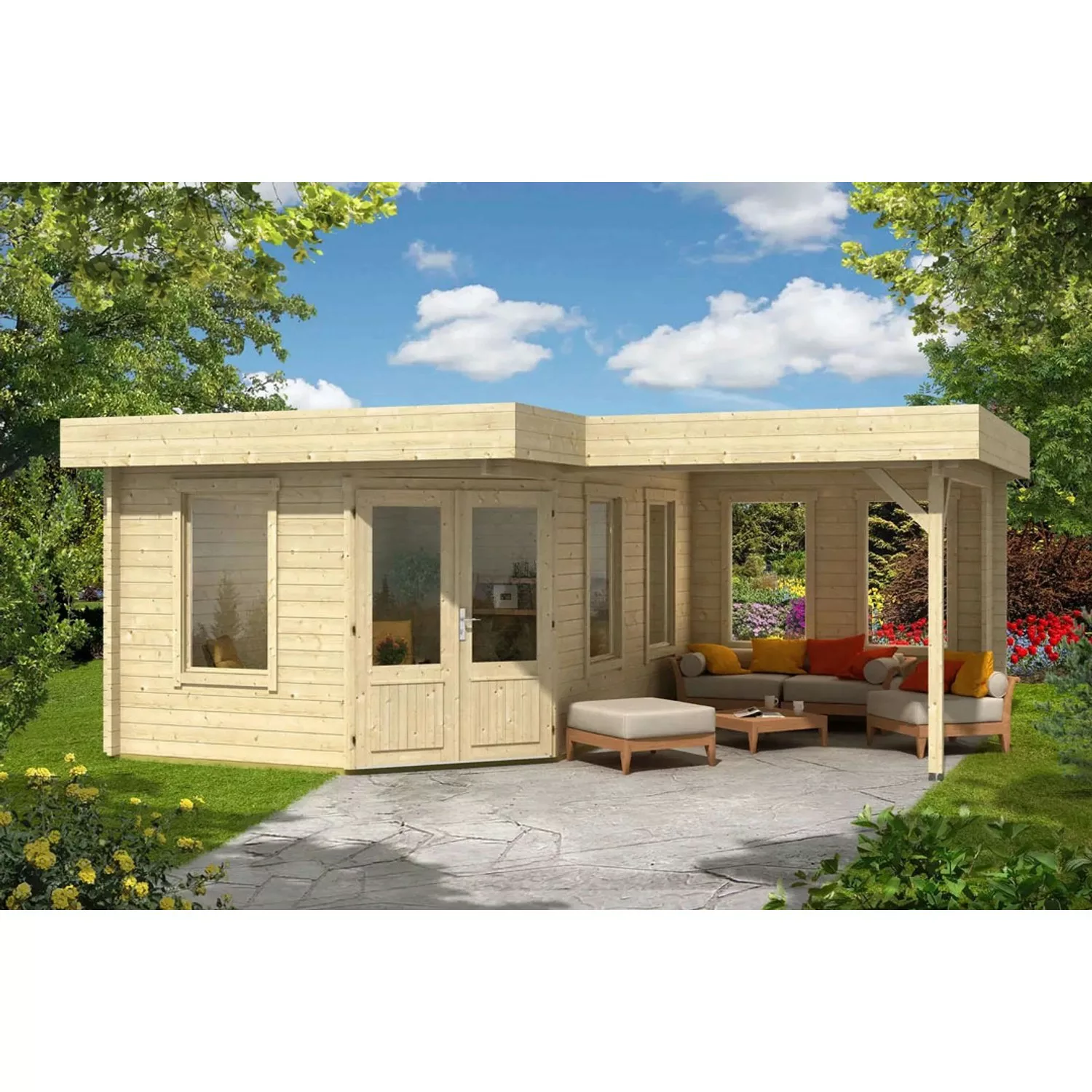 Alpholz Gartenhaus Leelo-40 Unbehandelt 625 cm x 505 cm günstig online kaufen