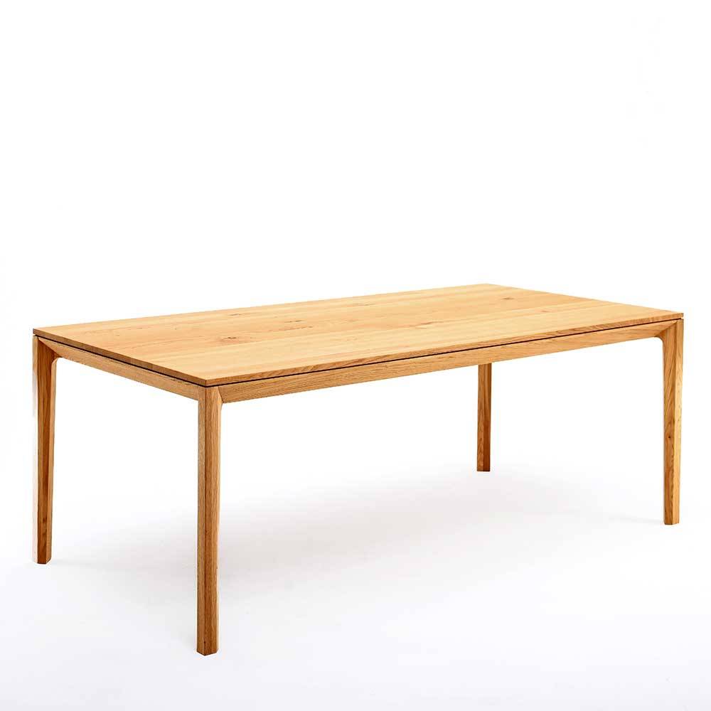 Holztisch Massivholztisch aus Eiche Massivholz in Eichefarben günstig online kaufen