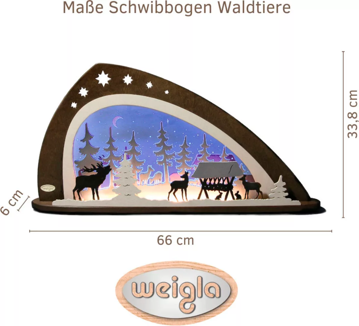 Weigla Lichterbogen "LED Waldtiere, moderner Schwibbogen aus Holz & Acrylgl günstig online kaufen