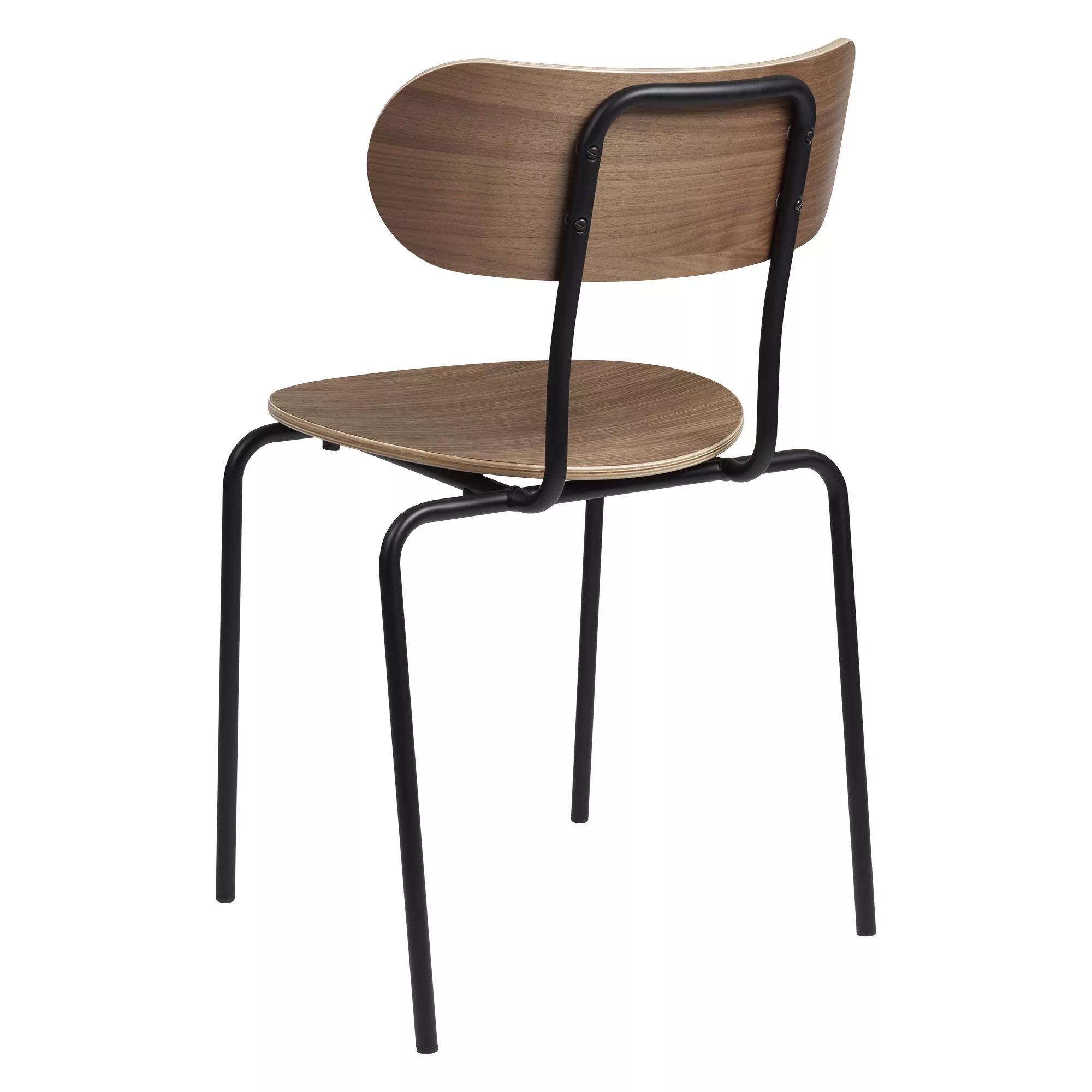 Gubi - Coco Dining Chair stapelbar - Walnuss lackiert/BxTxH 50x53x81cm/mit günstig online kaufen