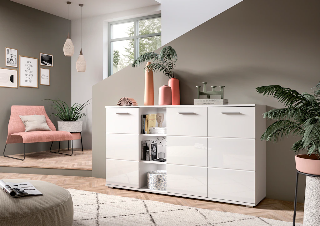 INOSIGN Sideboard "Valge, Breite 150 cm, 3 Türen, 4 verstellbare Böden, 3 o günstig online kaufen