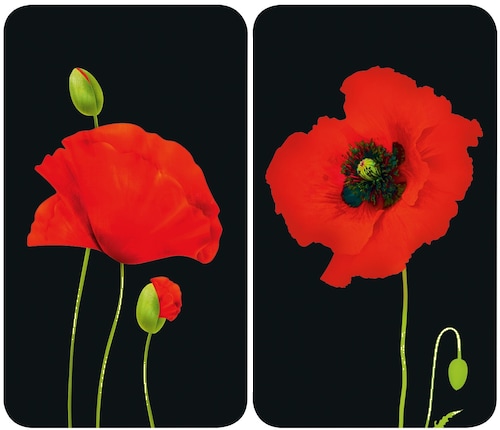 WENKO Herd-Abdeckplatte "Universal Mohn", (Set, 2 tlg.) günstig online kaufen