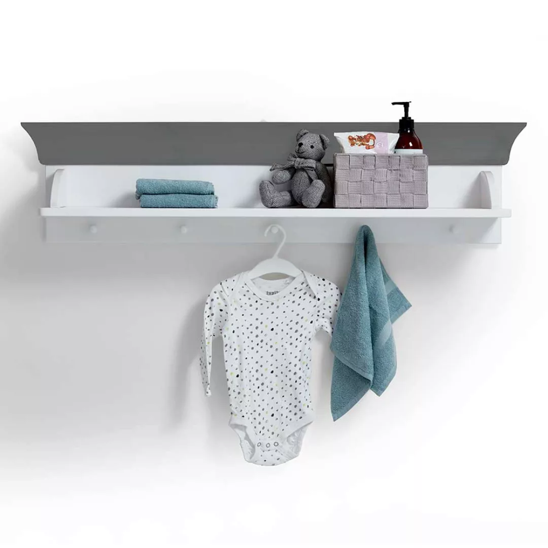 Wandhängeregal für Babyzimmer Weiß Kiefer massiv günstig online kaufen