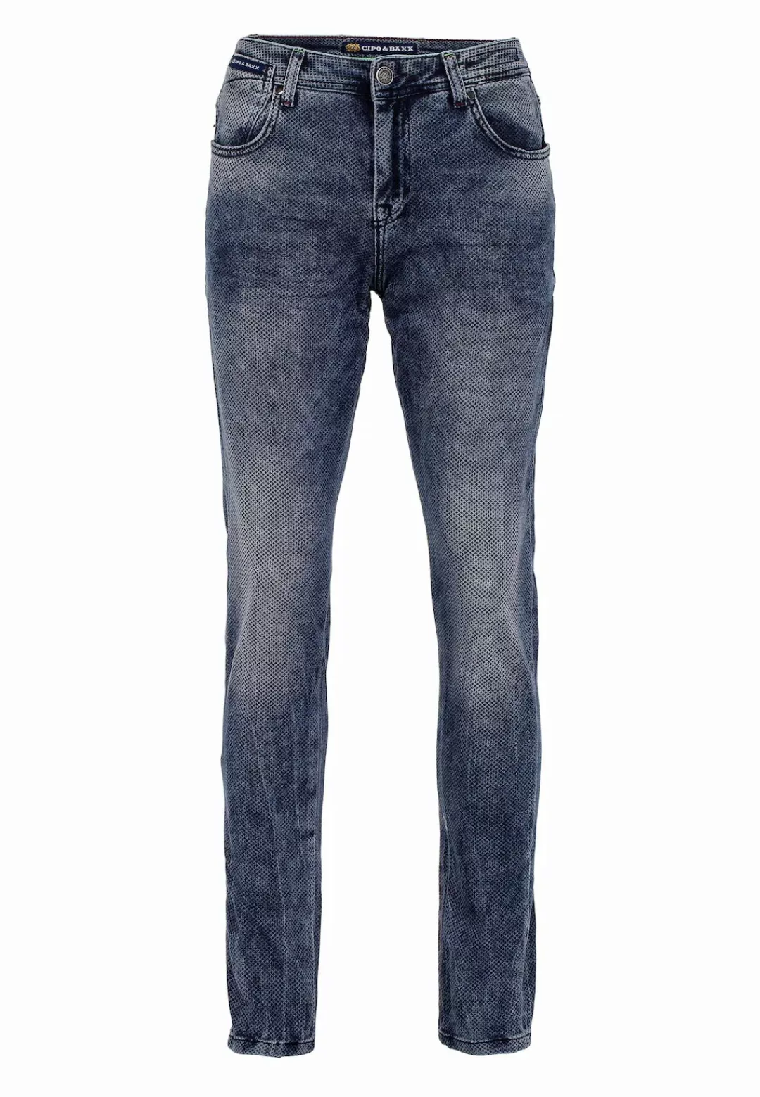 Cipo & Baxx Slim-fit-Jeans "Jeans", mit Allover-Gitter-Musterung, CD543 günstig online kaufen