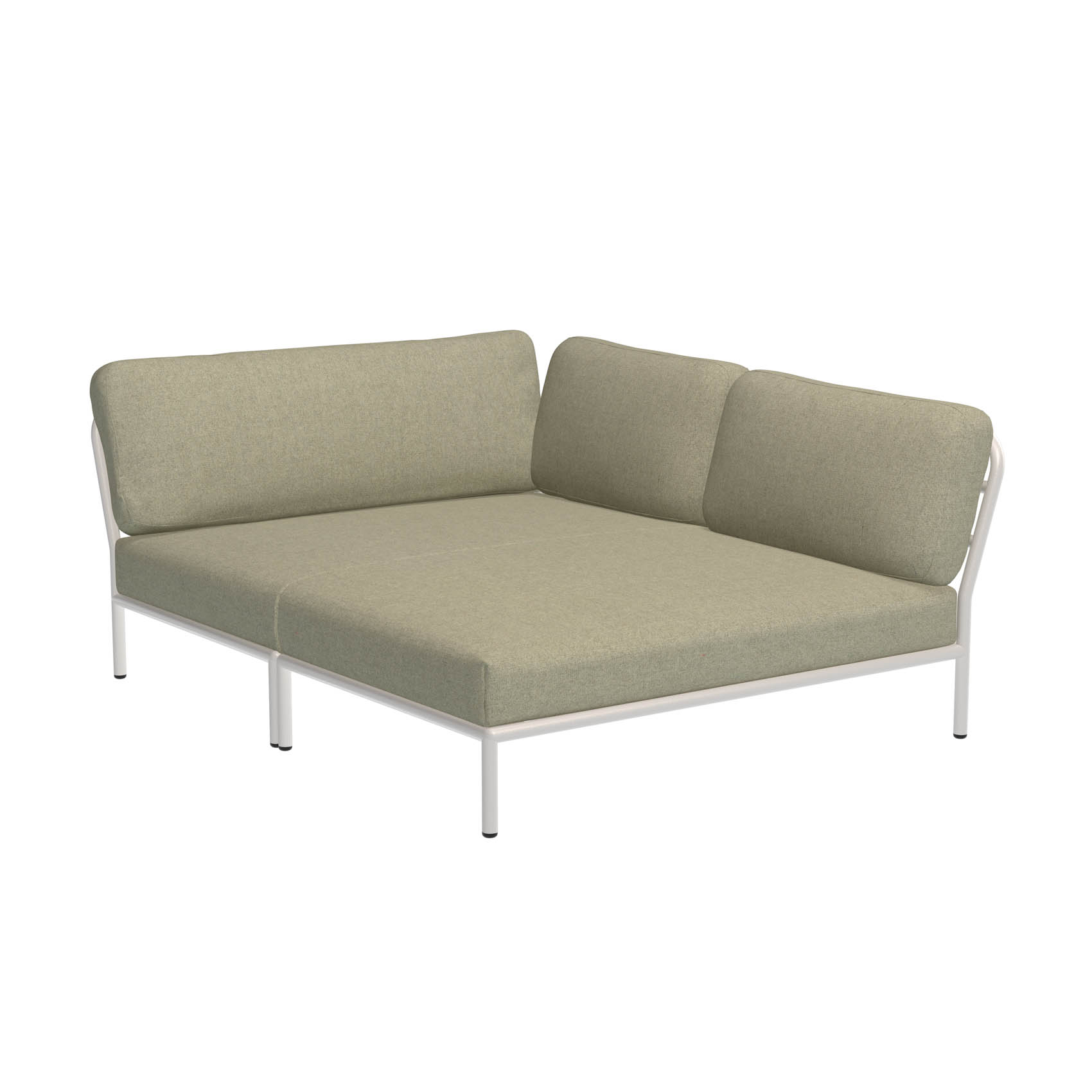 LEVEL Outdoor Eck-Sofa Lounge-Modul 5 Moosgrün Weiß Rechts günstig online kaufen