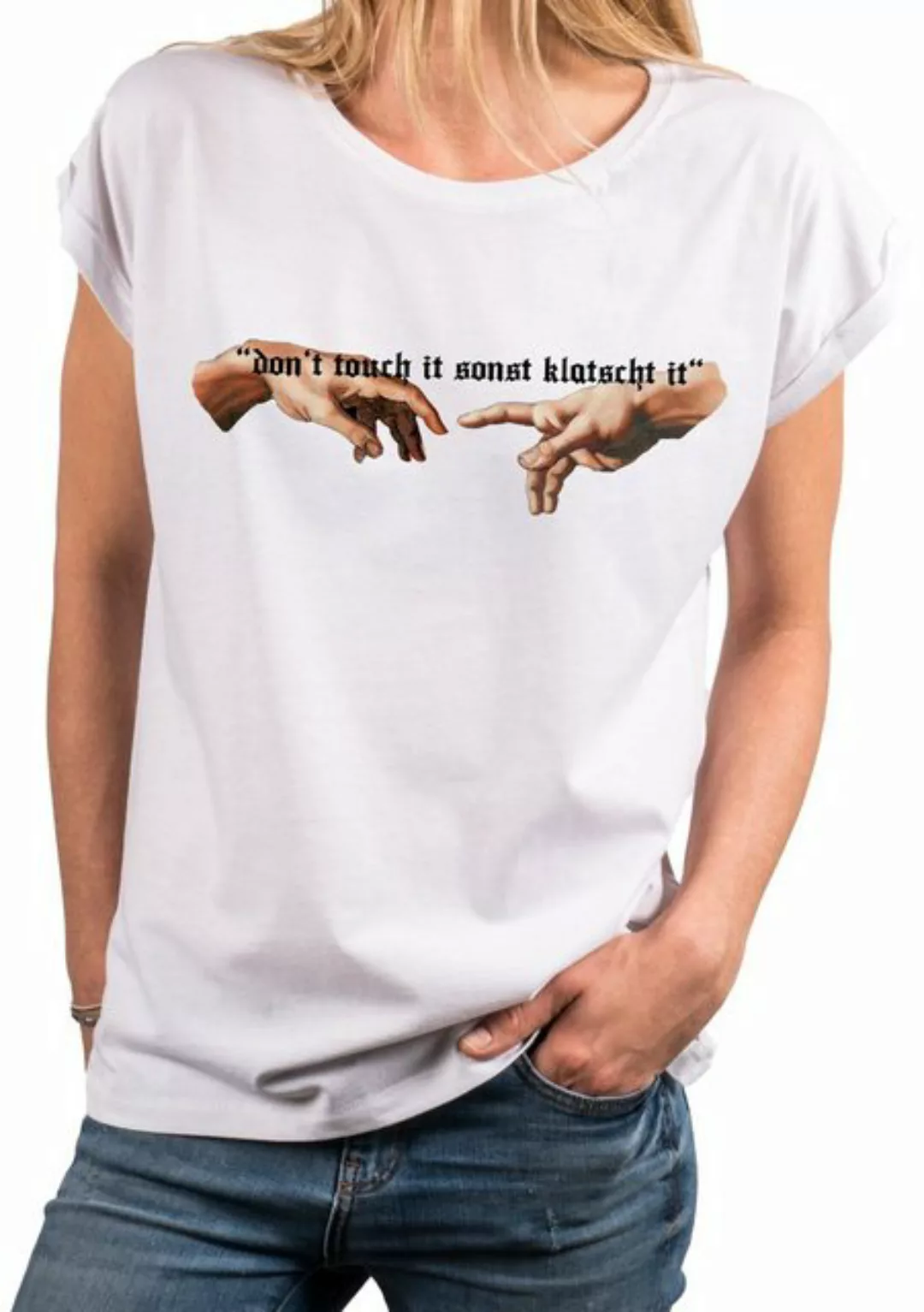 MAKAYA Print-Shirt Damen Sprücheshirt Druck Spruch lustige Sprüche Top Tuni günstig online kaufen