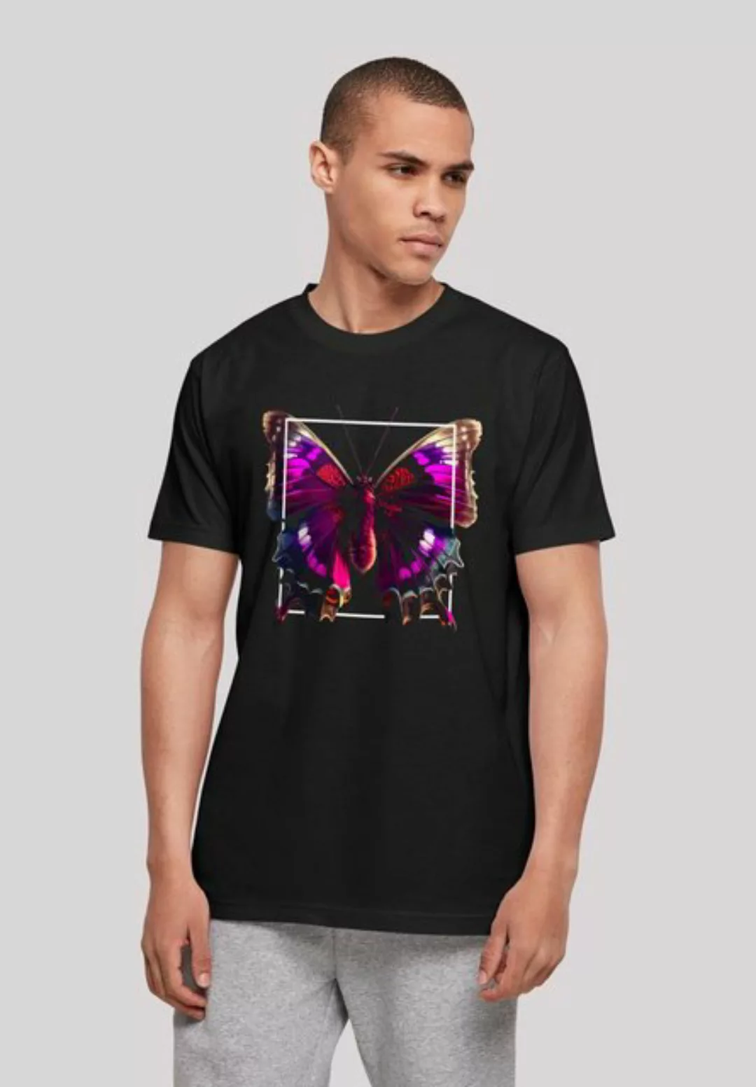 F4NT4STIC T-Shirt Pink Schmetterling TEE UNISEX Print günstig online kaufen