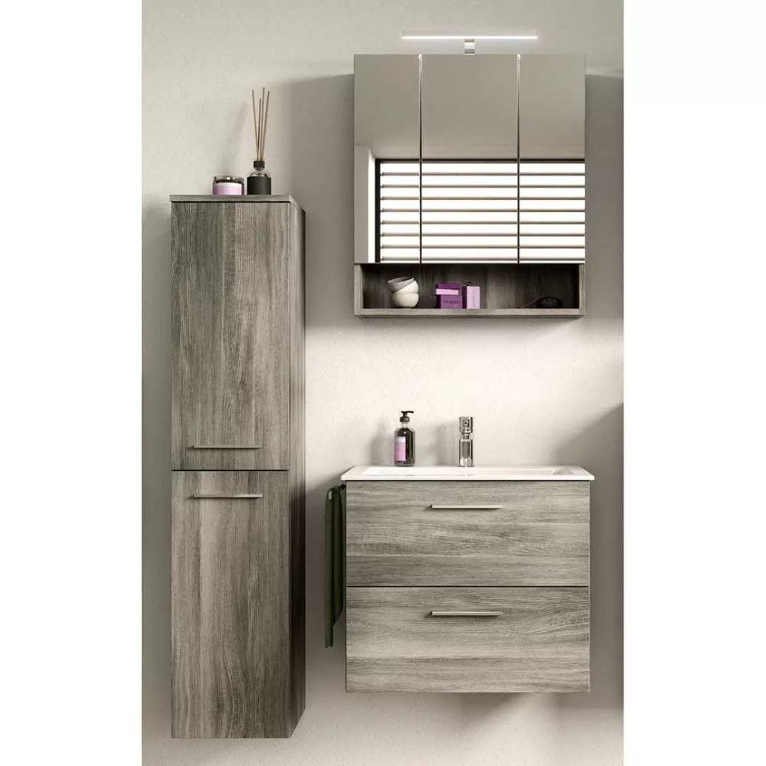 Gäste WC Möbel Set mit Spiegelschrank Waschbecken inklusive (dreiteilig) günstig online kaufen