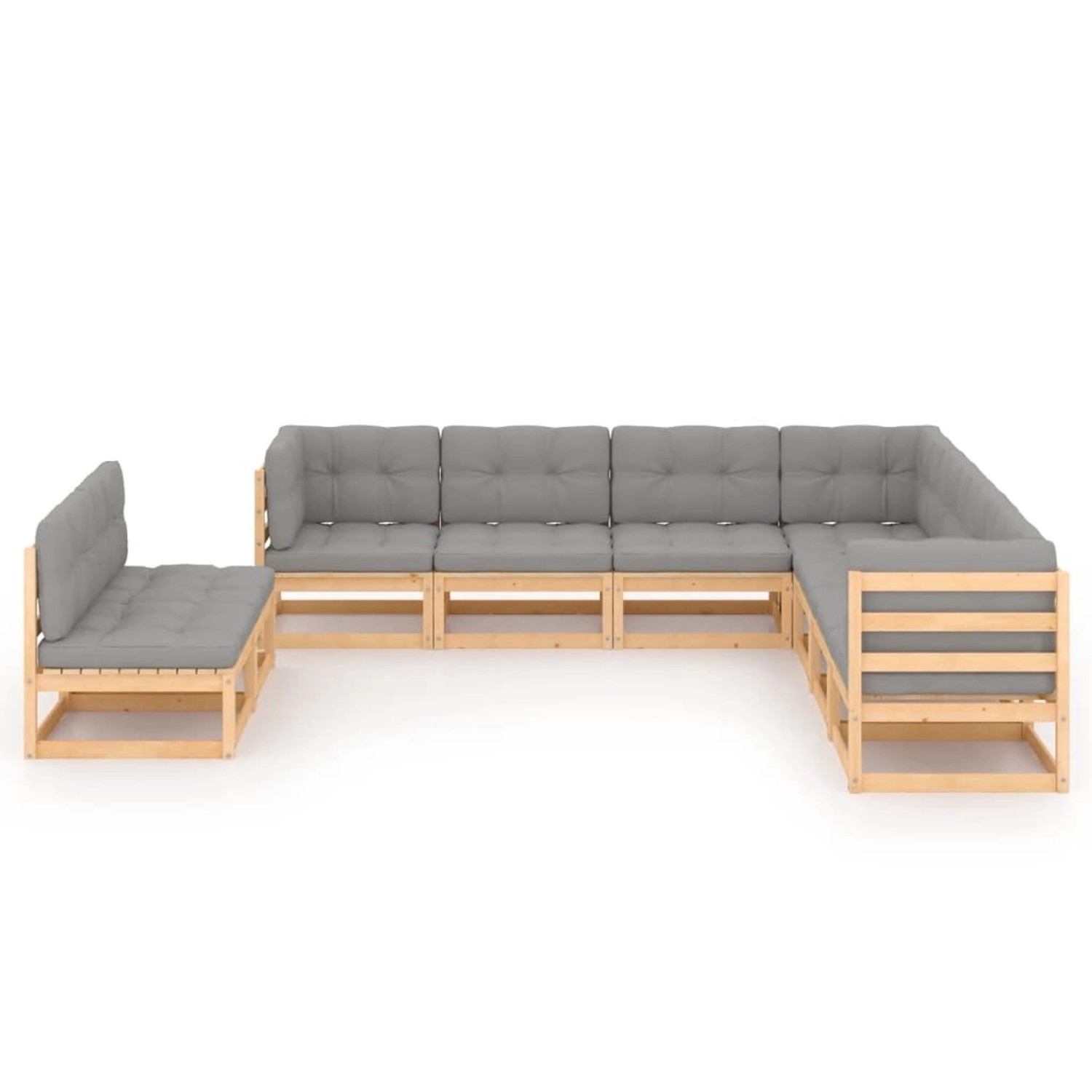 9-tlg. Garten-lounge-set Mit Kissen Kiefer Massivholz günstig online kaufen