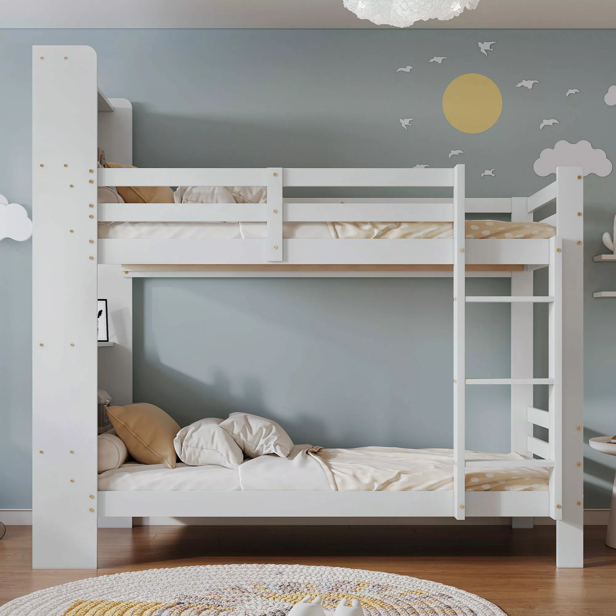 Flieks Etagenbett, Kinderbett mit Stauraumregalen und günstig online kaufen