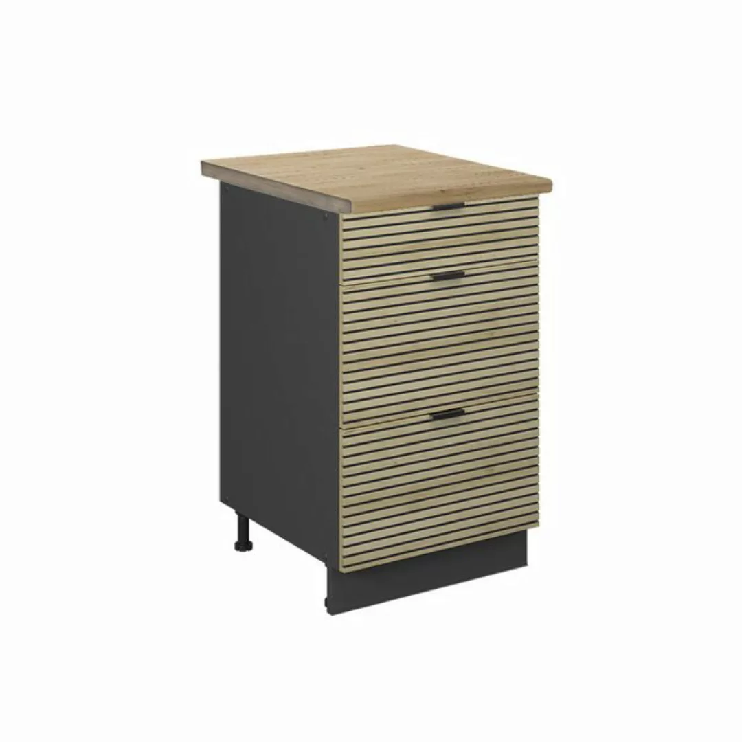 Vicco Unterschrank Fame-Line, Eiche Paneel/Goldkraft Eiche, 50 cm, AP Eiche günstig online kaufen