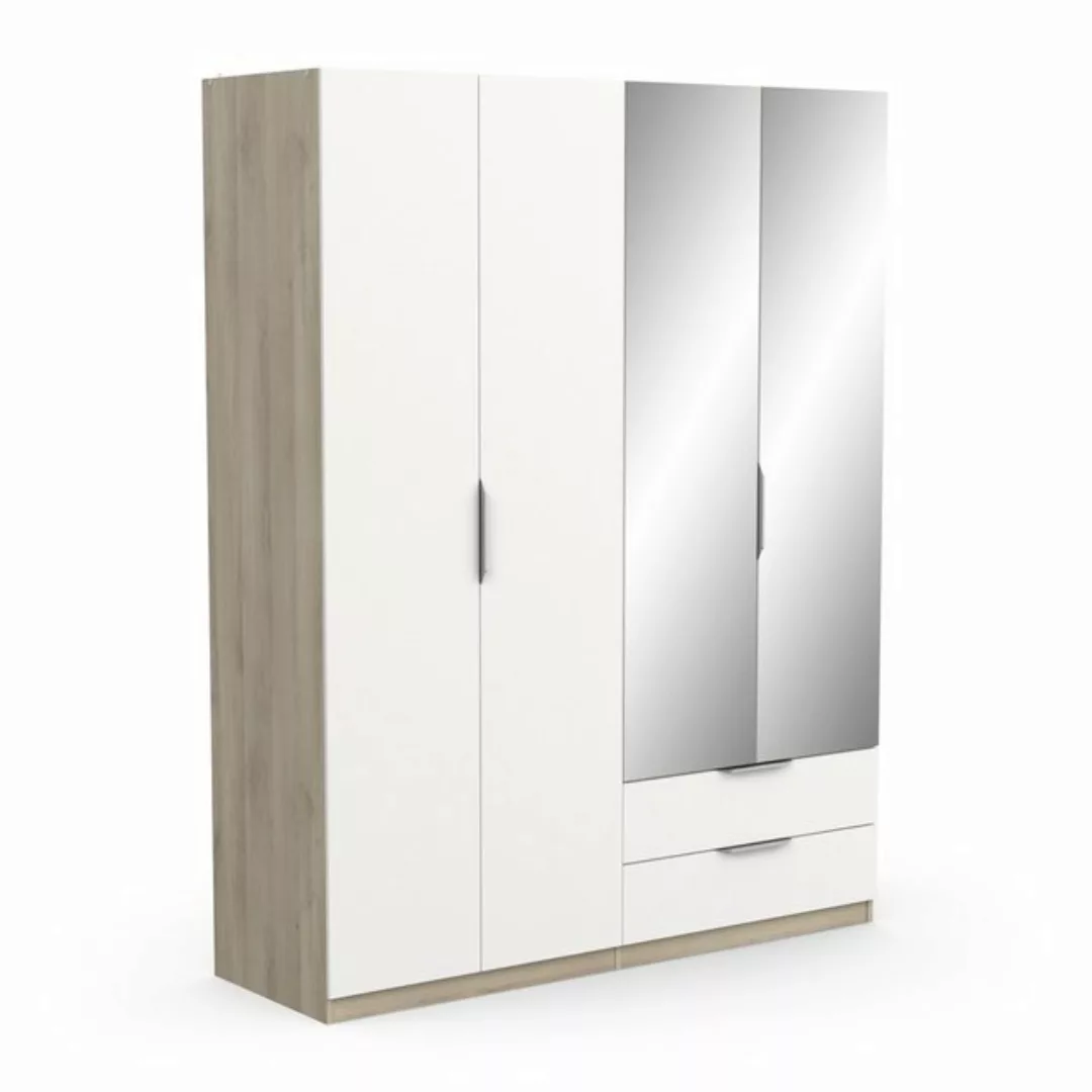 PREISBRECHER Drehtürenschrank GHOST in Matt weiß - 157,3x203x51,1cm (BxHxT) günstig online kaufen