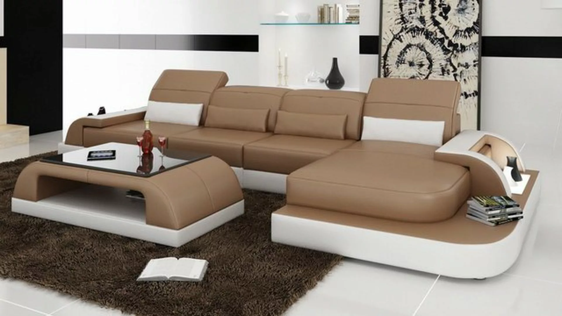 Xlmoebel Ecksofa Moderne Sofagarnitur mit Beleuchtung für das Wohnzimmer, H günstig online kaufen