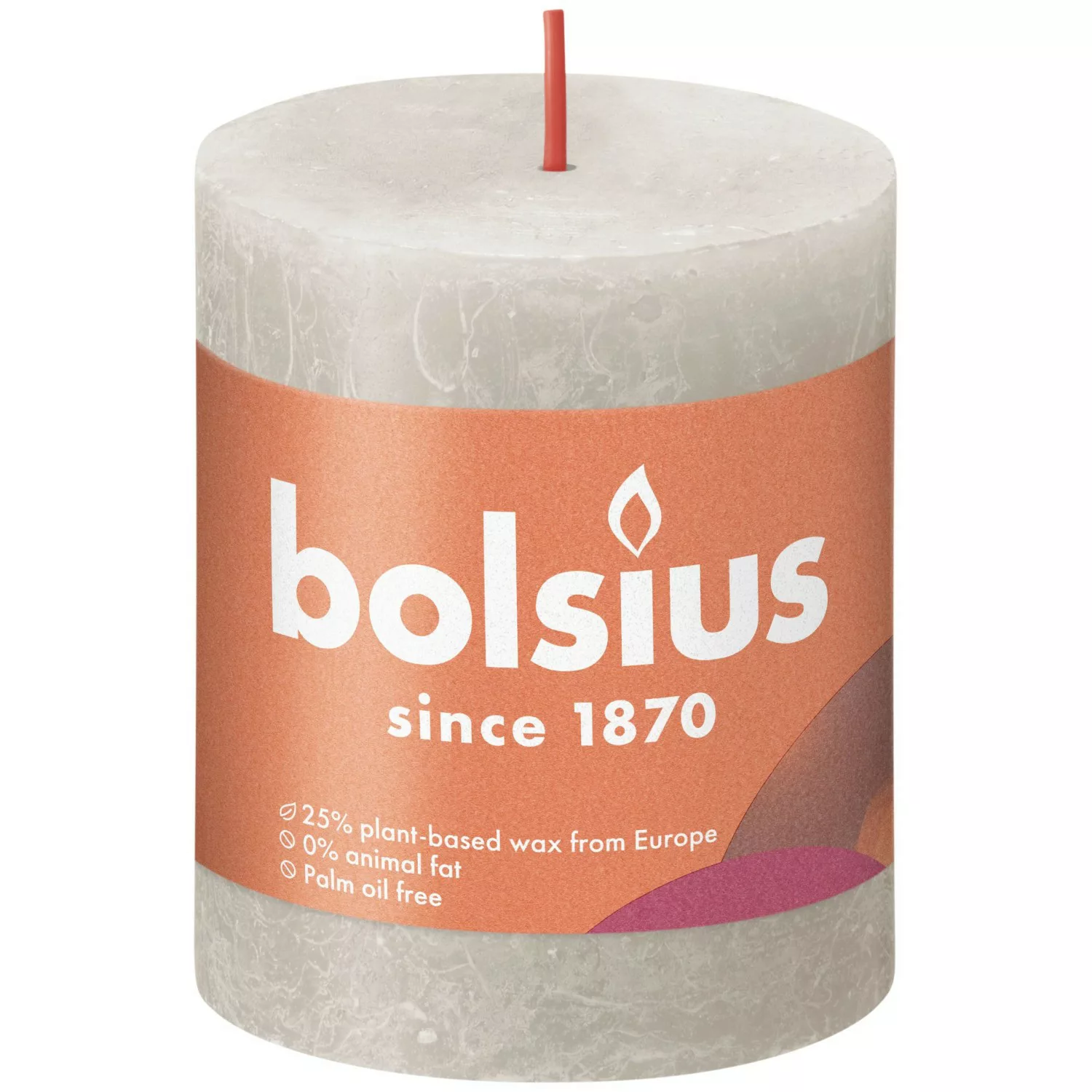 Bolsius Rustik-Kerze Shine 80/68 mm Sandgrau günstig online kaufen