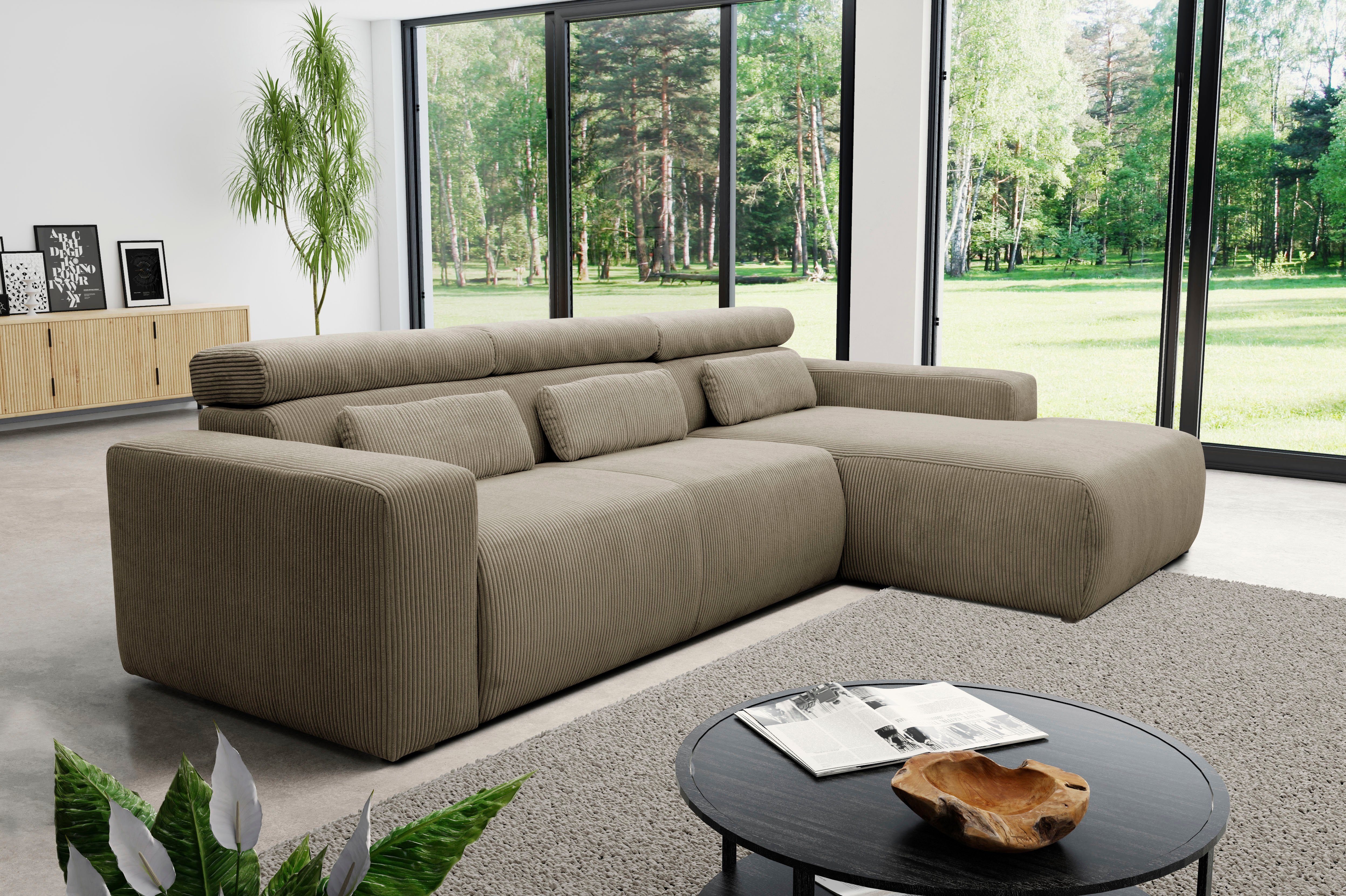 DOMO collection Ecksofa "Brandon B/T/H: 289/177/80 cm, whlw. mit Sitztiefen günstig online kaufen