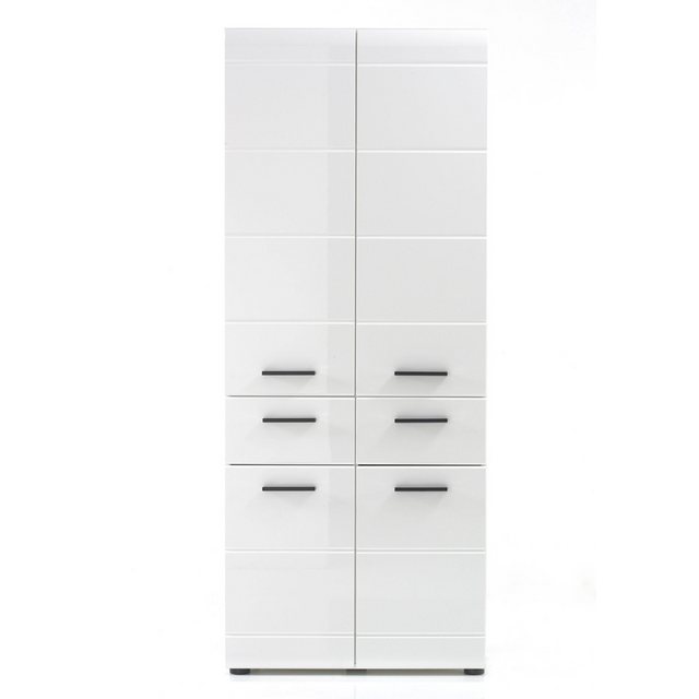 Lomadox Hochschrank LISBOA-19 Weiß Hochglanz 60/182/31 cm günstig online kaufen