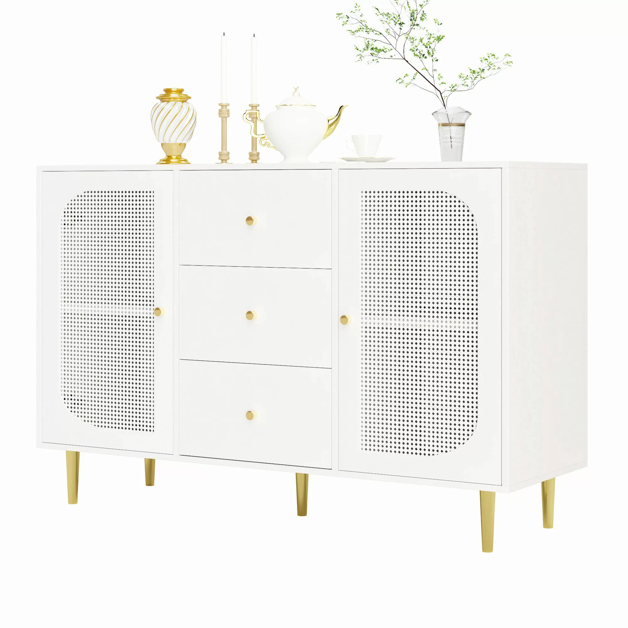 HAUSS SPOLE Sideboard mit PE-Rattantür, 3 günstig online kaufen