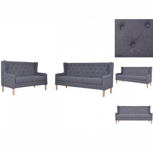 Sofa-set 2-tlg. Stoff Grau günstig online kaufen