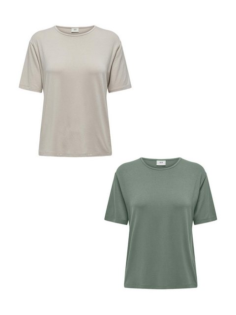 JACQUELINE de YONG T-Shirt T-Shirt 2er-Set Weich Regular Fit Rundhals (2-tl günstig online kaufen