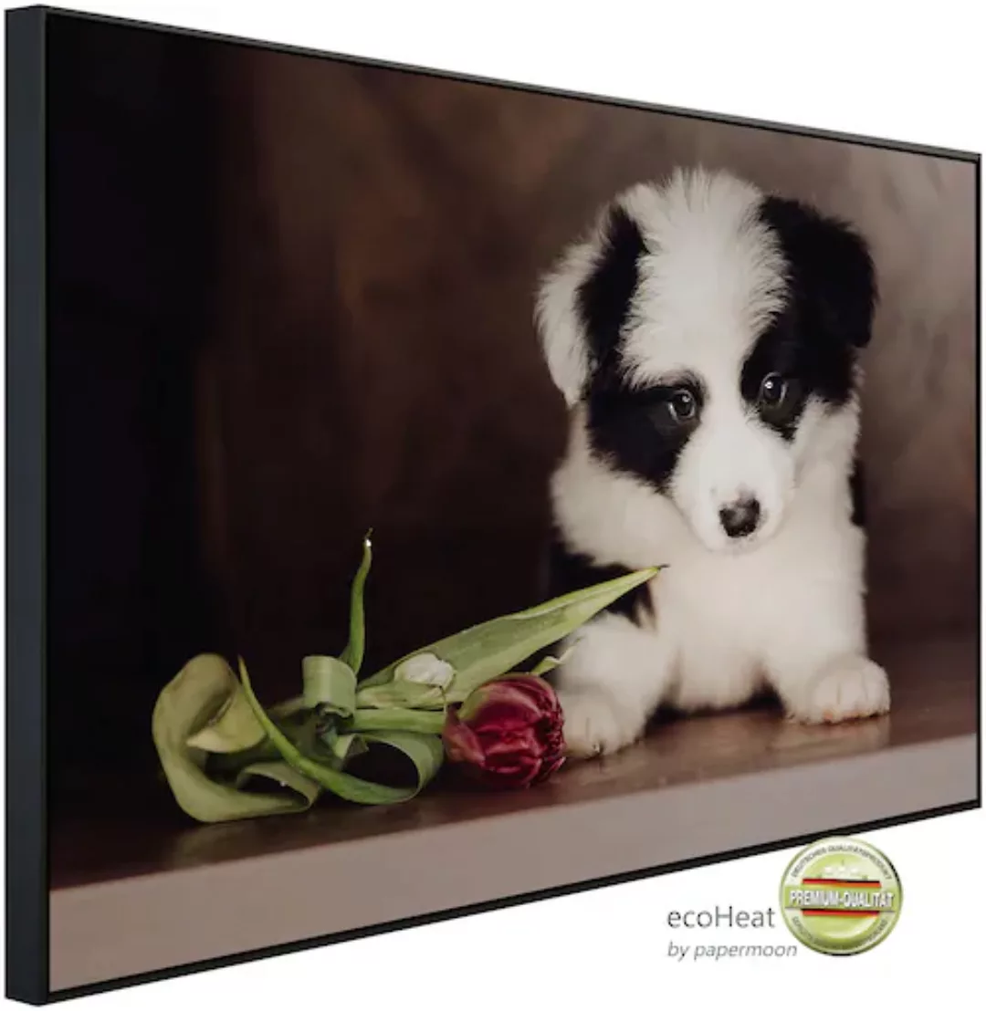 Papermoon Infrarotheizung »Welpe mit Blume«, sehr angenehme Strahlungswärme günstig online kaufen