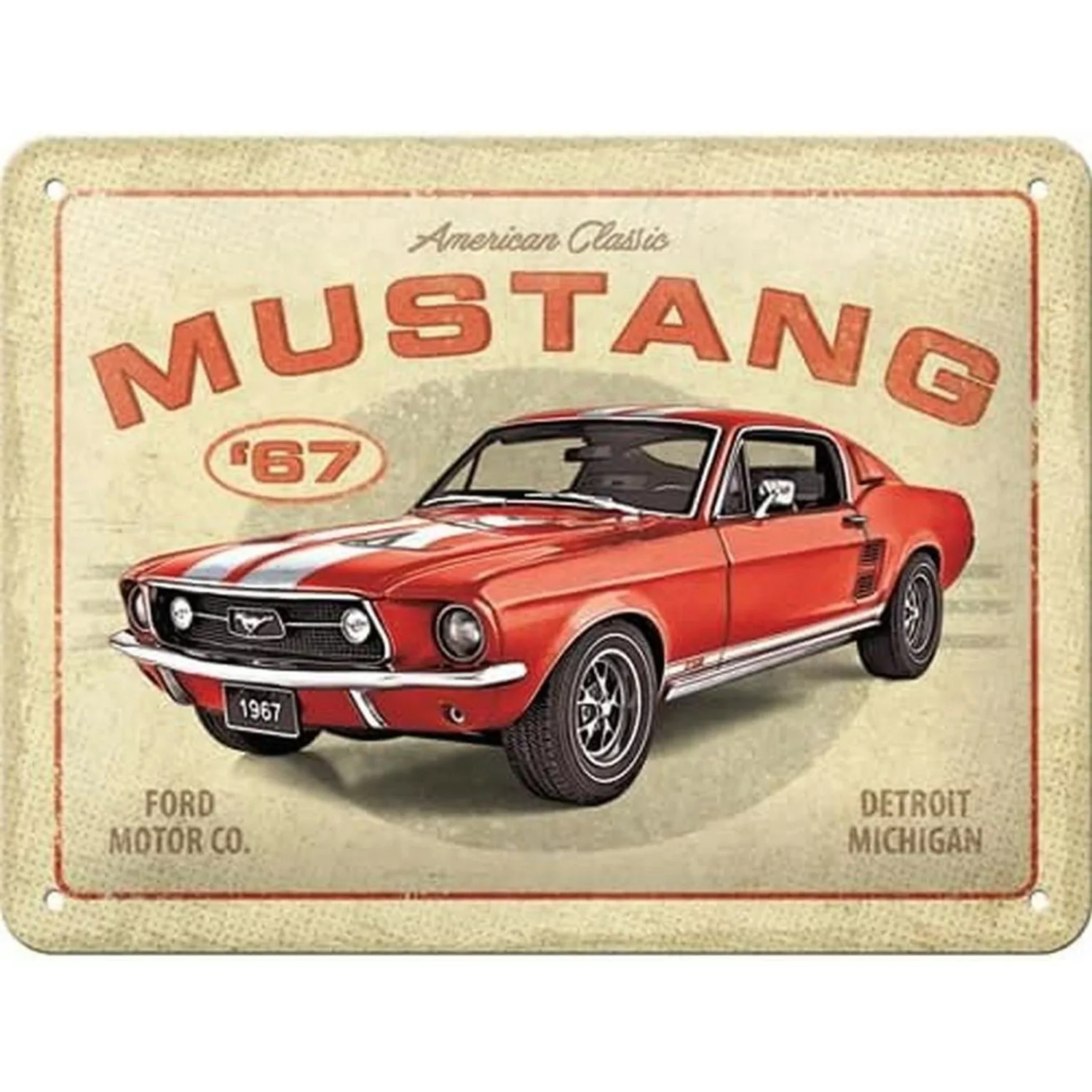 Nostalgic-Art Blechschild 15 x 20 cm - Ford Mustang - GT 1967 Red günstig online kaufen