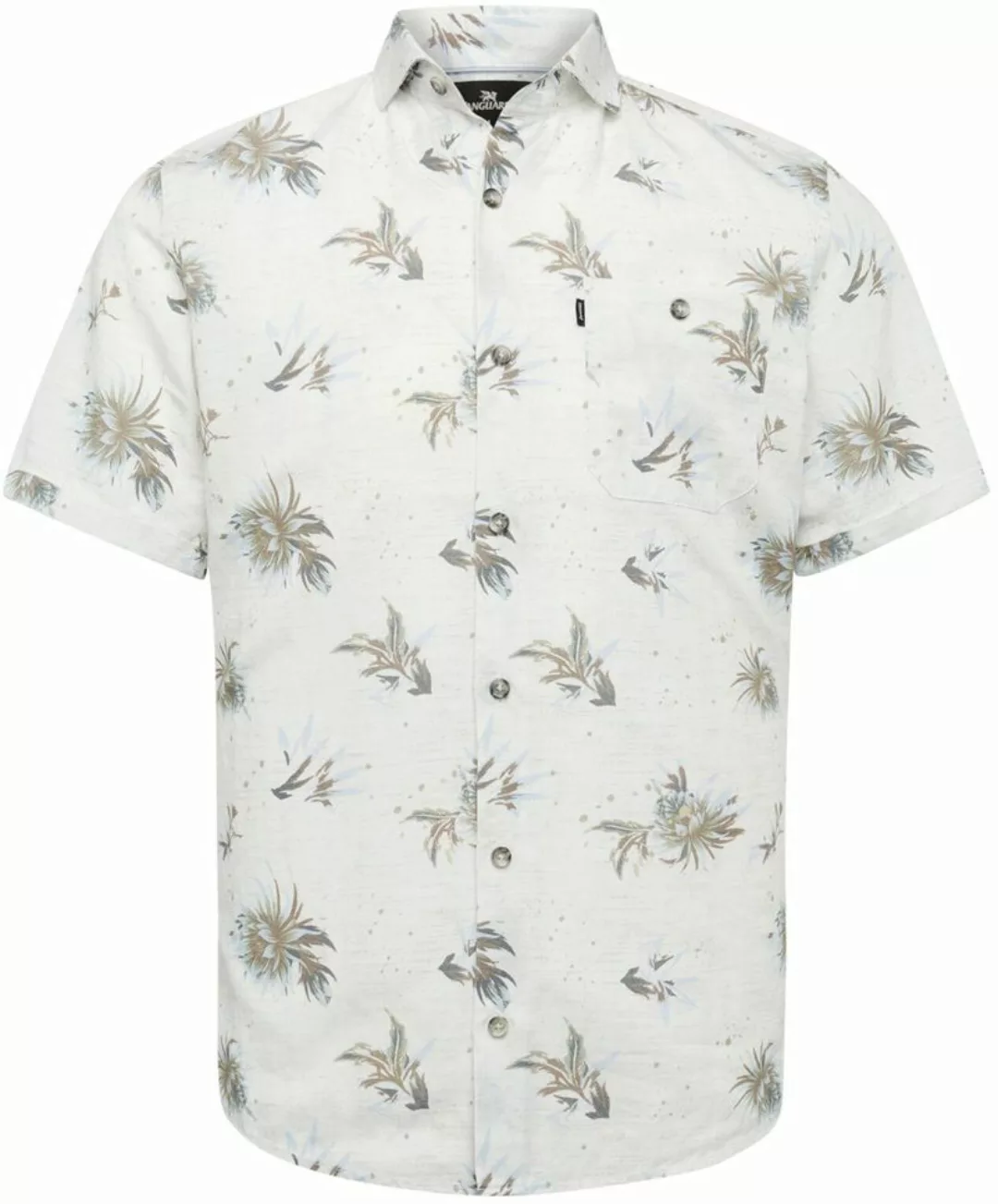 Vanguard Short Sleeves Hemd Blumen Ecru - Größe XXL günstig online kaufen