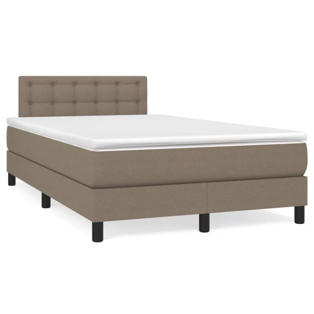 Vidaxl Boxspringbett Mit Matratze Taupe 120x200 Cm Stoff günstig online kaufen