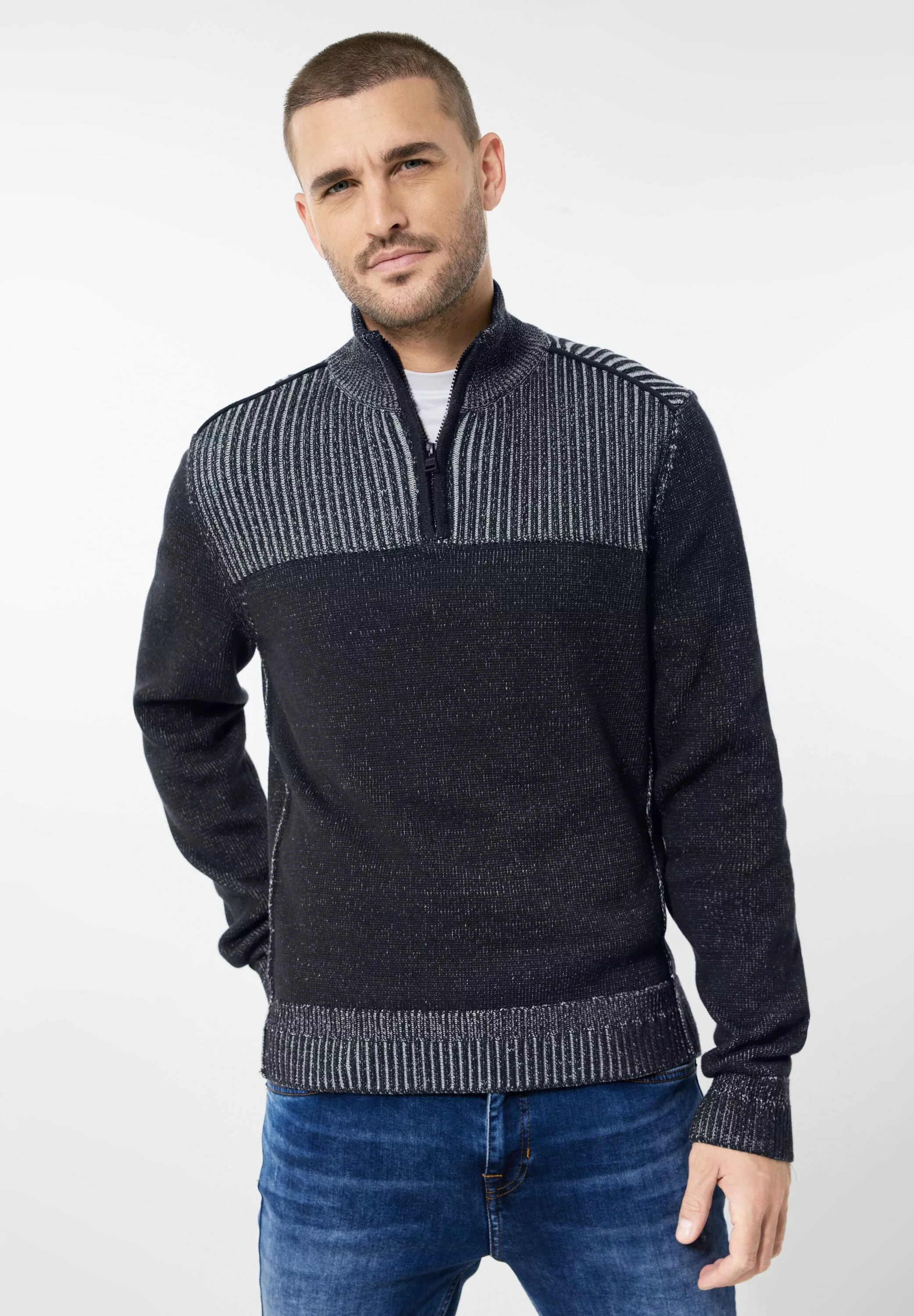 STREET ONE MEN Strickpullover, mit Kragen günstig online kaufen