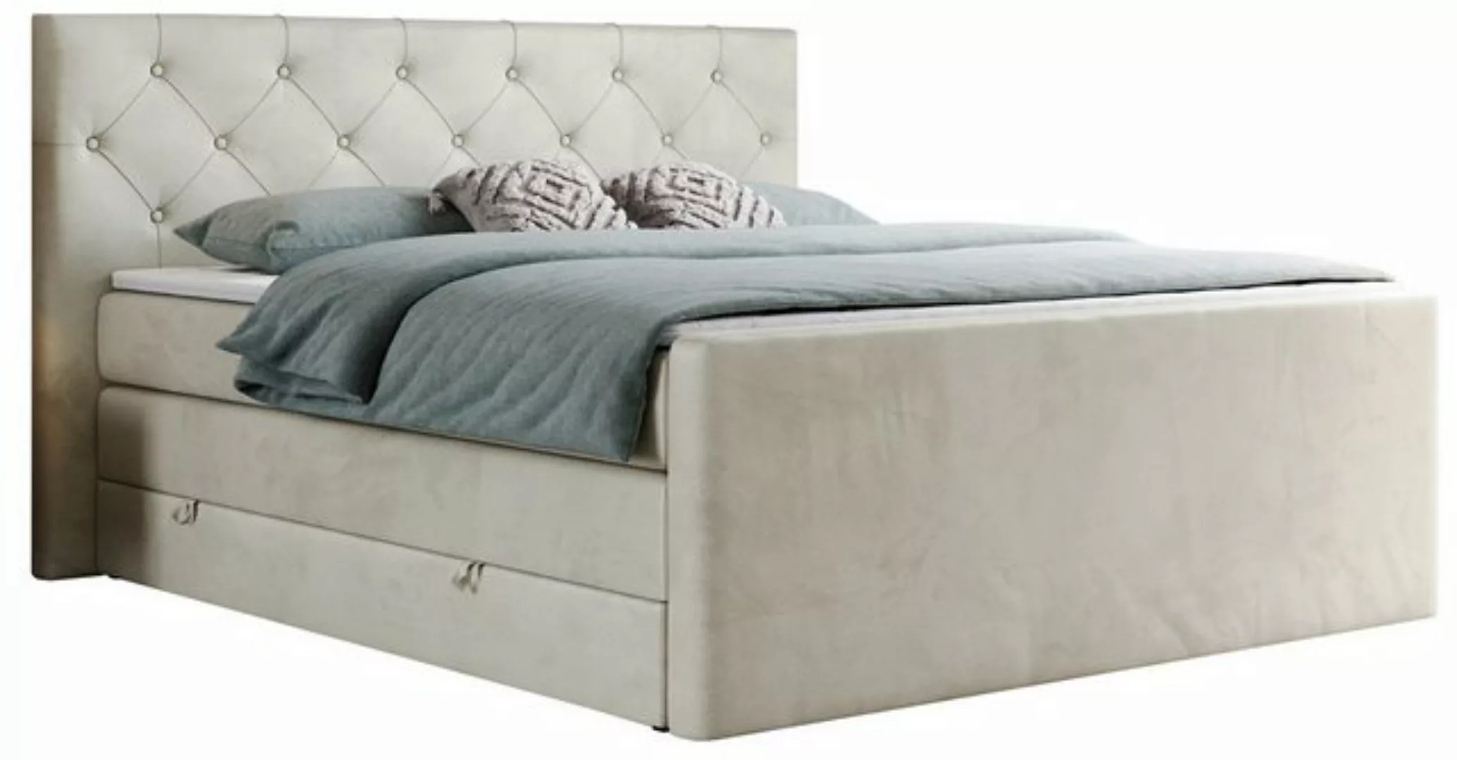 MKS MÖBEL Boxspringbett KING VELEN, Doppelbett mit Multipocket-Matratze, Po günstig online kaufen