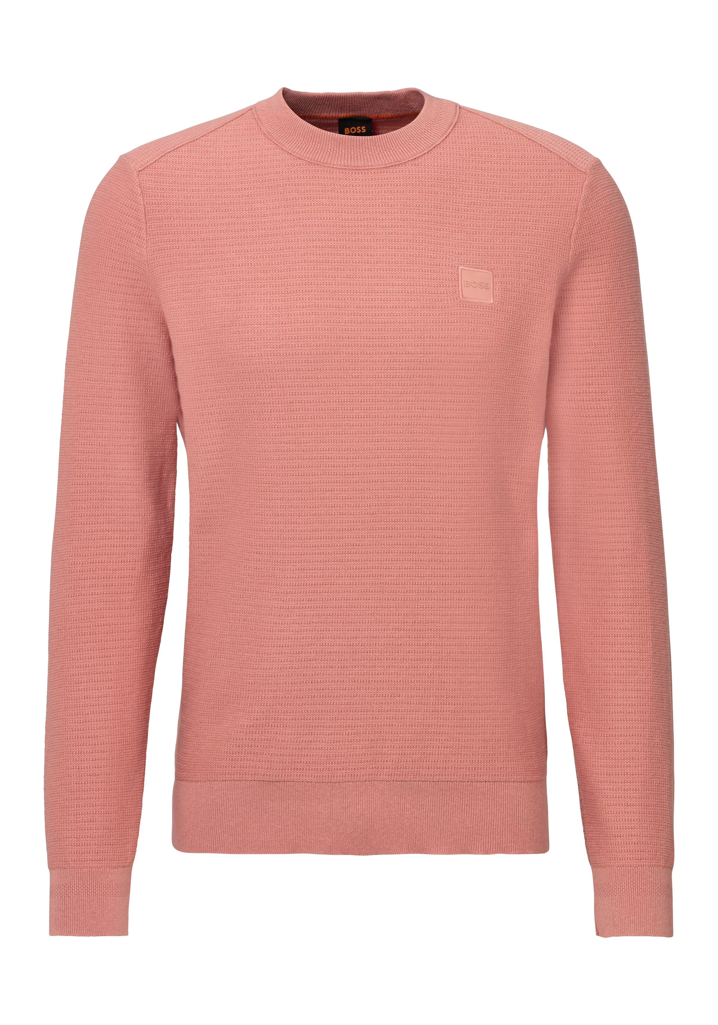 BOSS ORANGE Strickpullover "Anion", mit Label-Kontraststreifen innen am Aus günstig online kaufen