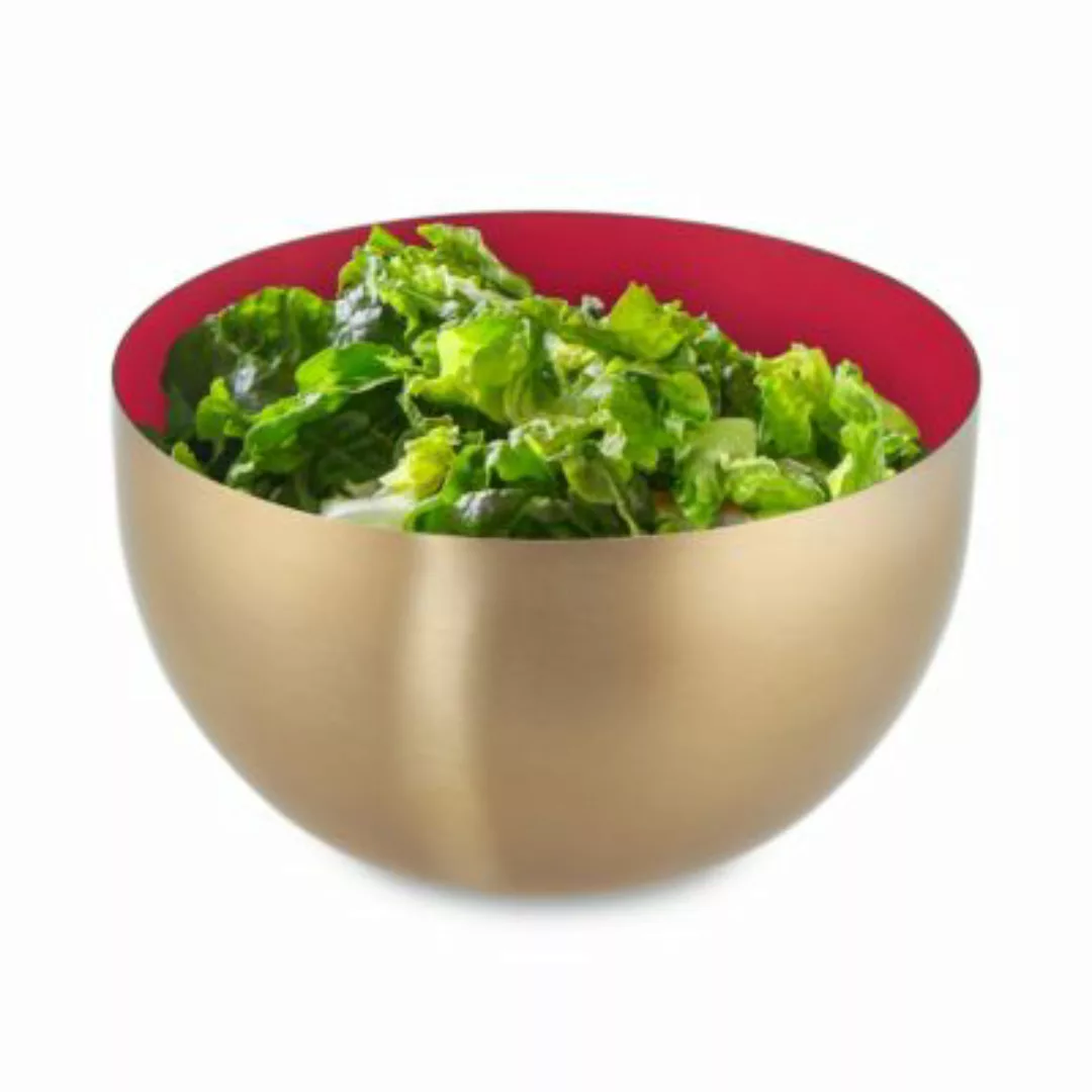 relaxdays Zweifarbige Salatschüssel aus Edelstahl rot günstig online kaufen