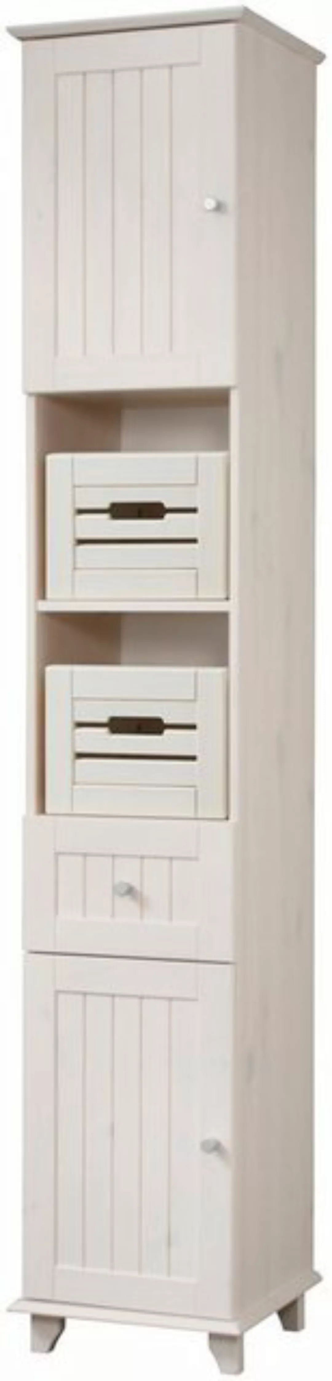 welltime Hochschrank Venezia Landhaus Breite 33 cm, aus hochwertigem Echtho günstig online kaufen