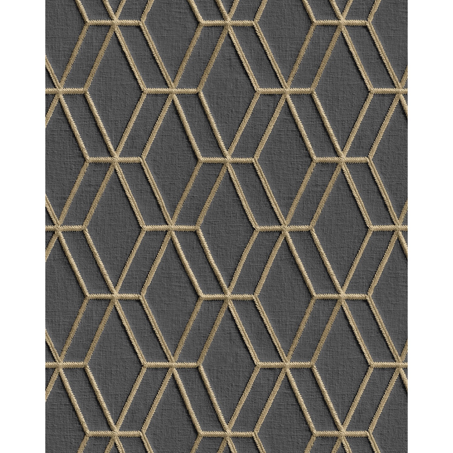 PROFHOME DE120066-DI Grafik Tapete Geometrisch glänzend Anthrazit Gold 0,53 günstig online kaufen