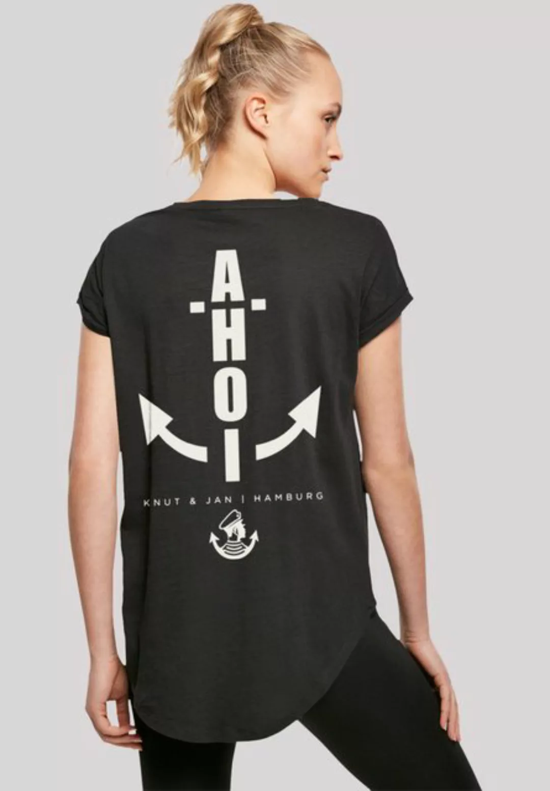 F4NT4STIC T-Shirt Damen Long T-Shirt Ahoi Anker Knut & Jan Hamburg Print günstig online kaufen