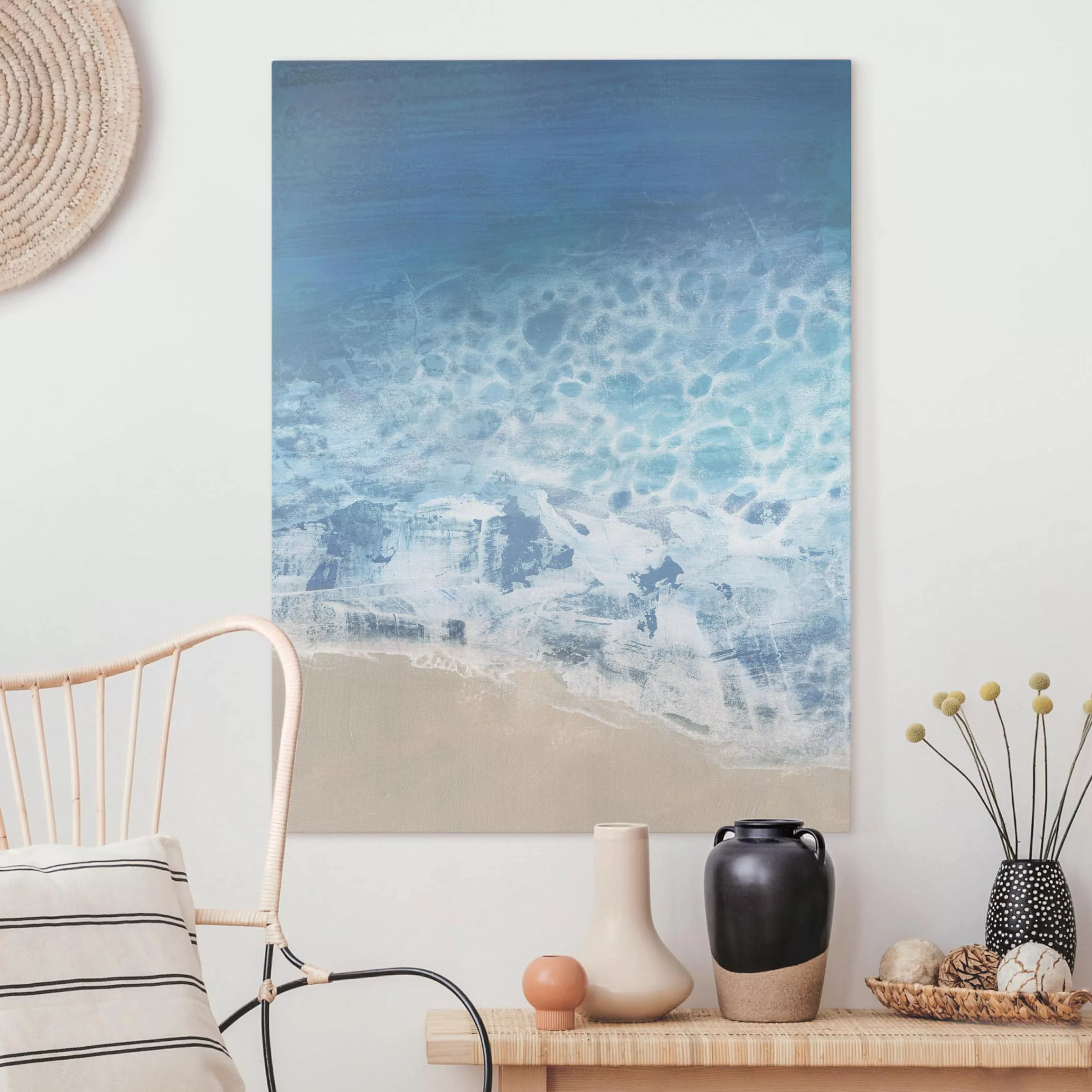 Leinwandbild Strand - Hochformat Ebbe und Flut in Farbe II günstig online kaufen