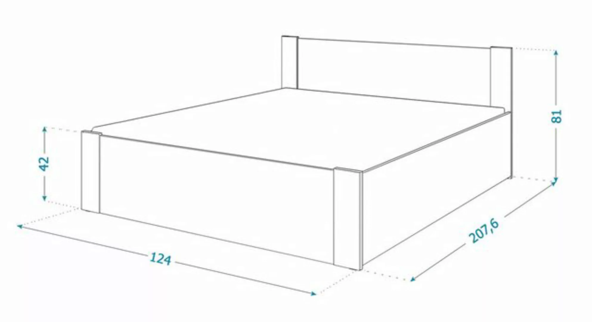 FDM Stauraumbett mit Bettkasten und Lattenrost 120x200, 140x200, 160x200 un günstig online kaufen