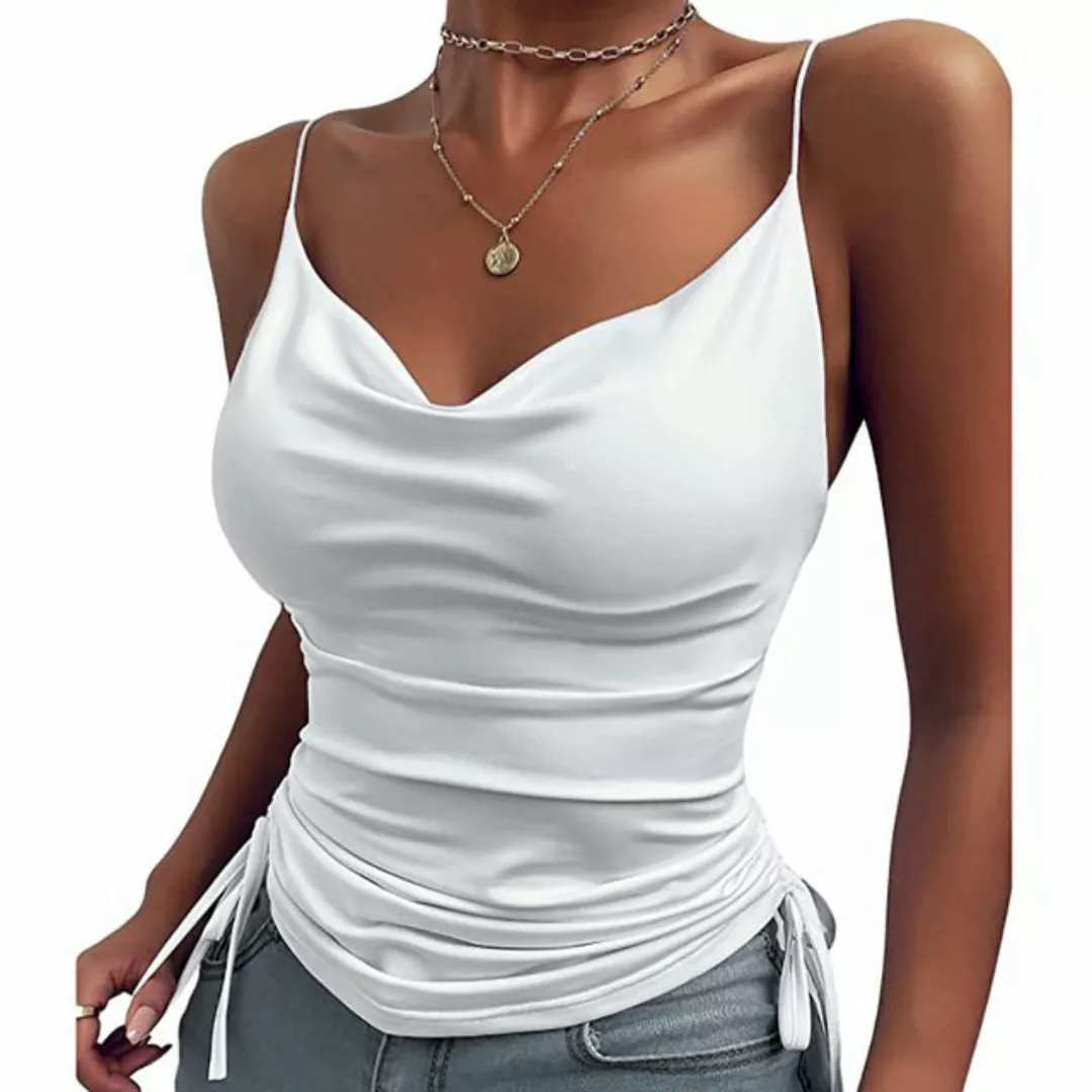 FIDDY Tanktop Damen Camisole Top Shirt Tiefer V-Ausschnitt Sexy Tank Top günstig online kaufen