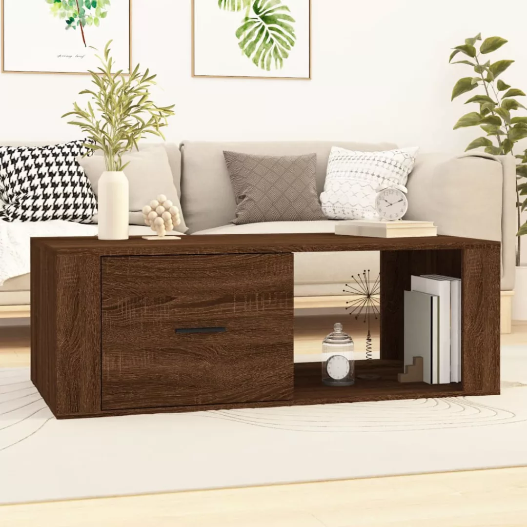 Vidaxl Couchtisch Braun Eichen-optik 100x50,5x35 Cm Holzwerkstoff günstig online kaufen