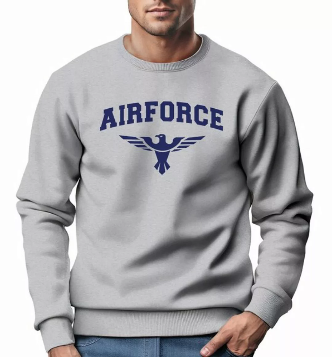 Neverless Sweatshirt Sweatshirt Herren Airforce US Army Adler Militär Schri günstig online kaufen