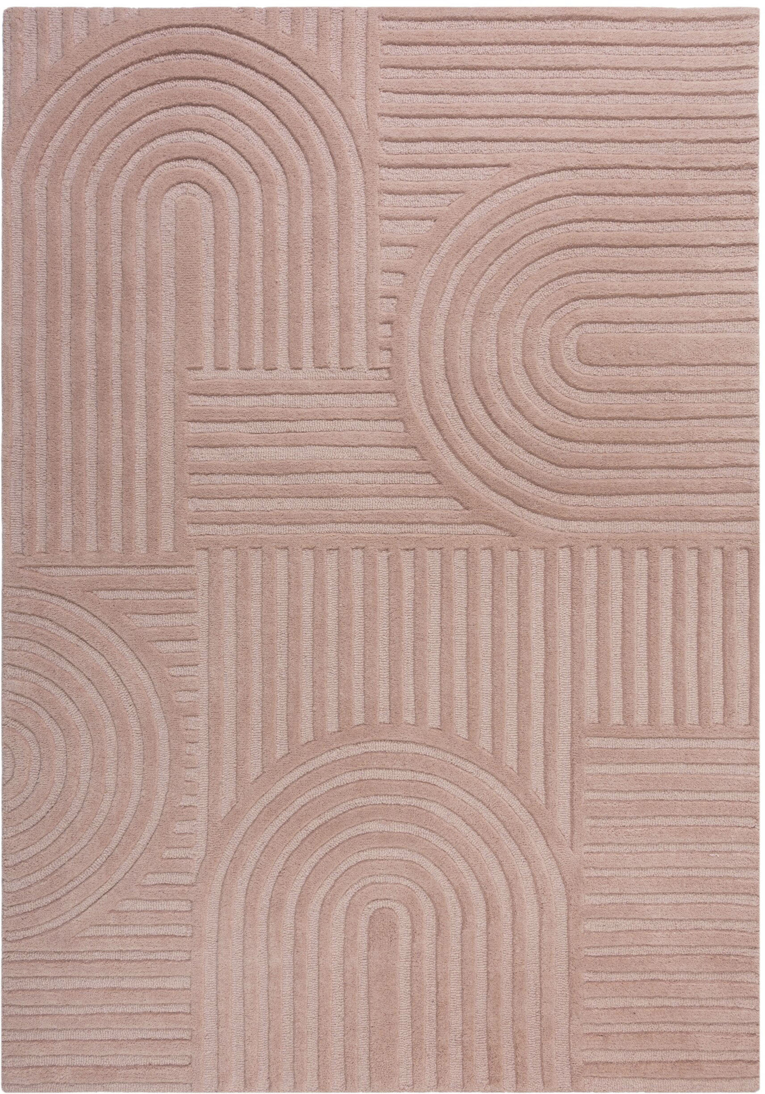 FLAIR RUGS Wollteppich »Zen Garden«, 10 mm Höhe, 100% Wolle, Hoch-Tief-Effe günstig online kaufen