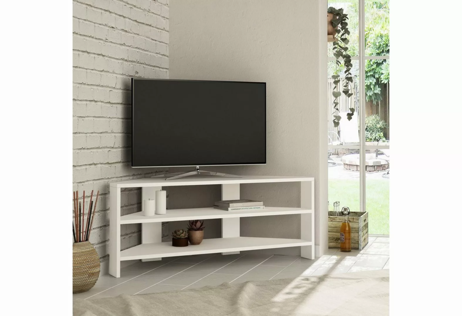 Decortie TV-Schrank Thales (1 set) Modernes Eck-Fernsehgerät Multimedia-Cen günstig online kaufen