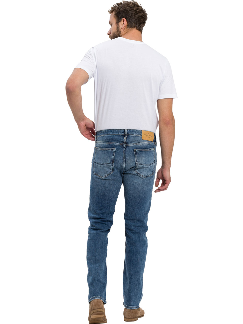 Cross Jeans Herren Jeans Damien - Slim Fit - Blau - Mid Blue günstig online kaufen
