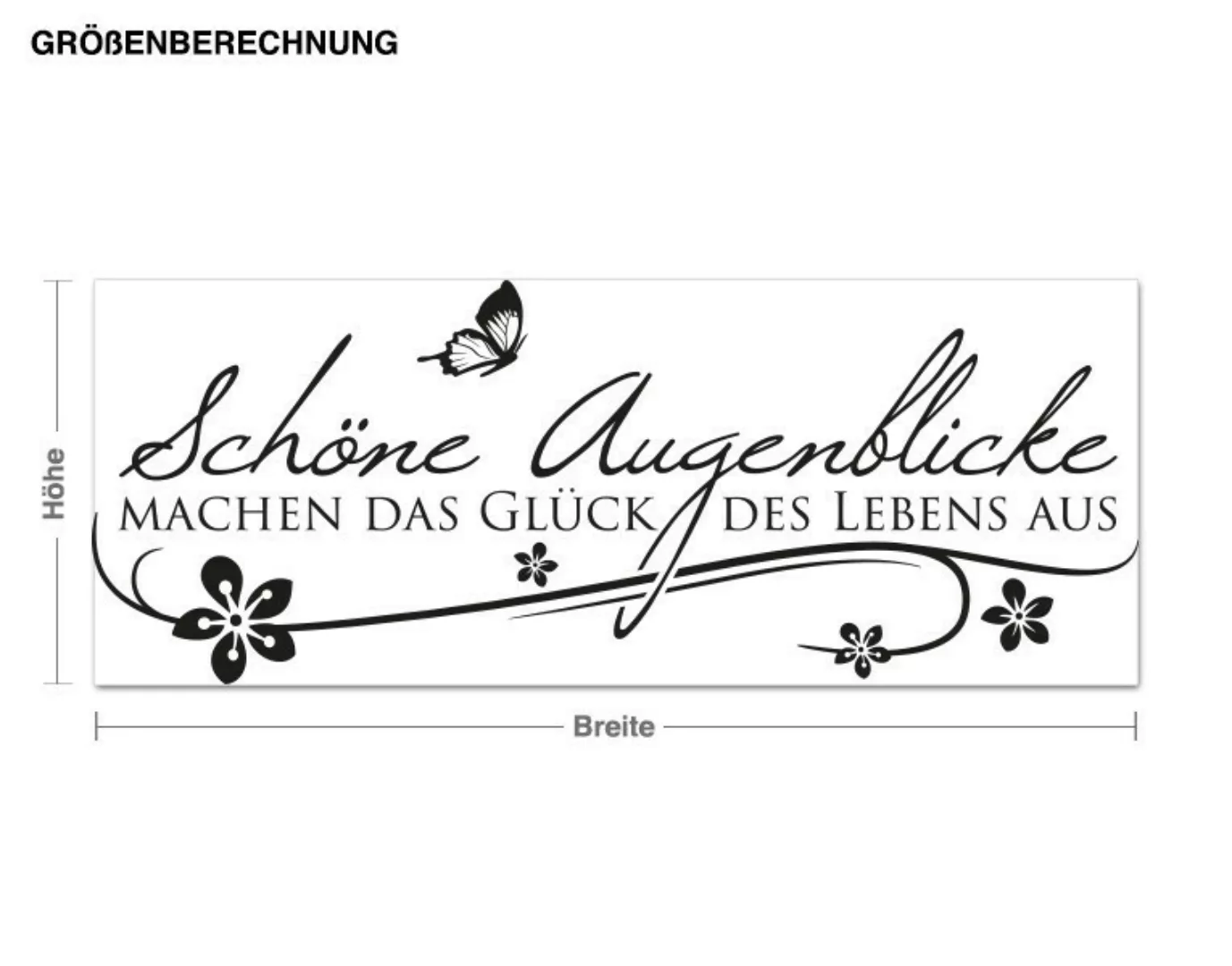 Wandtattoo Spruch Schöne Augenblicke floral günstig online kaufen