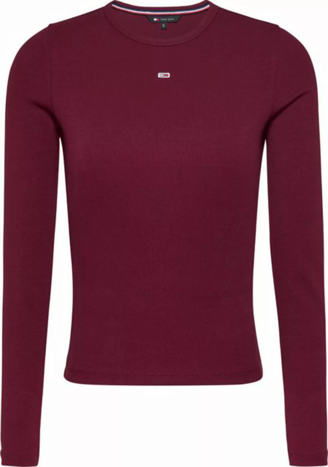 Tommy Jeans Langarmshirt Slim Essential Rib Longsleeve Rippshirt in Rippopt günstig online kaufen