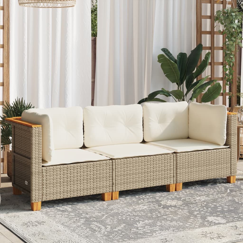 vidaXL Gartenlounge-Set, Gartensofa mit Kissen 3-Sitzer günstig online kaufen